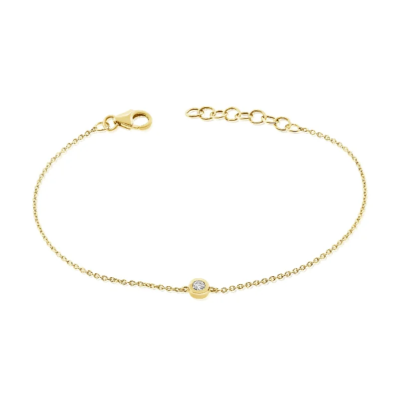 14K Gold Chain Bracelet with Diamonds