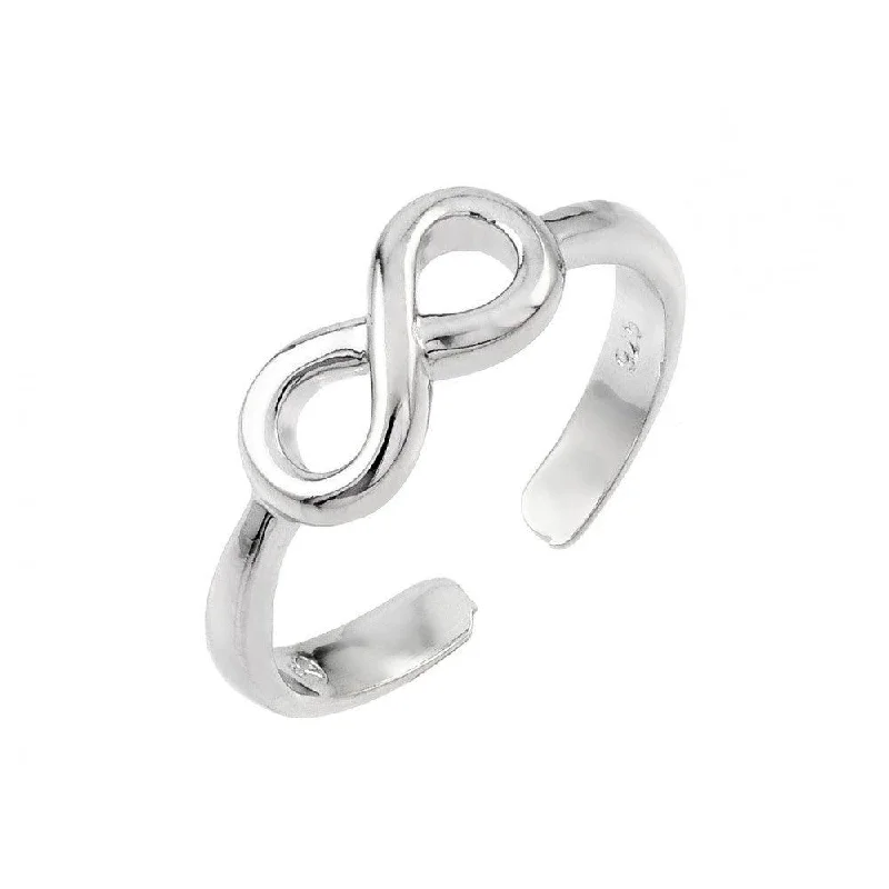 Silver 925 Rhodium Plated Infinity Toe Ring - BGR00841