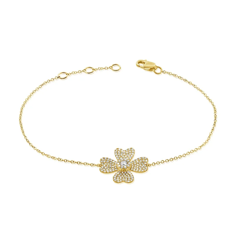 0.42ct Diamond Flower Chain Bracelet