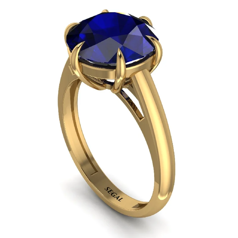 Round Cut Sapphire Solitaire Engagement Ring - Miranda No. 13