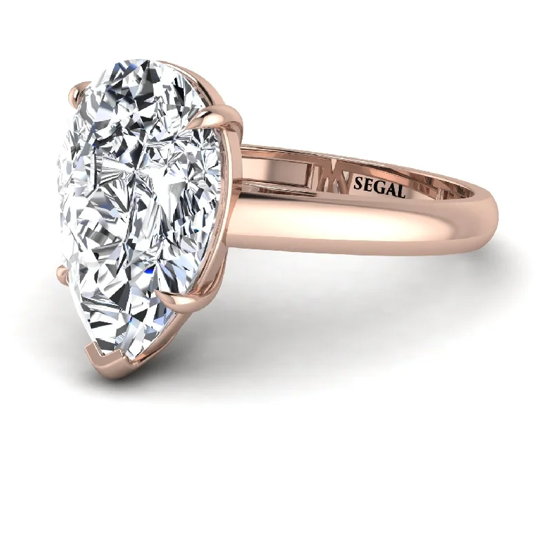 Pear Cut Diamond Solitaire Engagement Ring - Elle No. 2