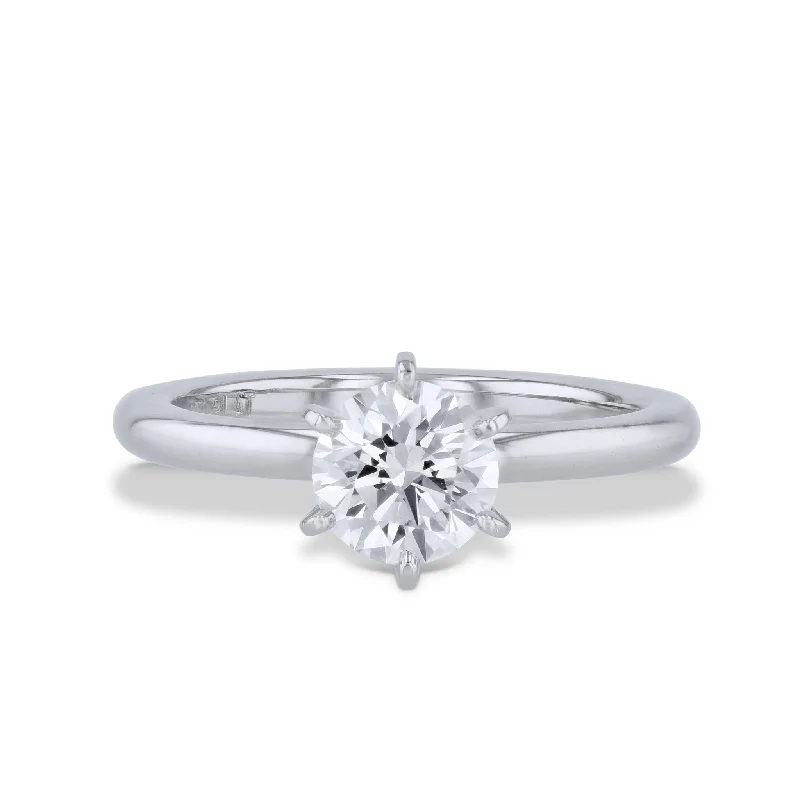 1.02 Carat Round Diamond Platinum Engagement Ring