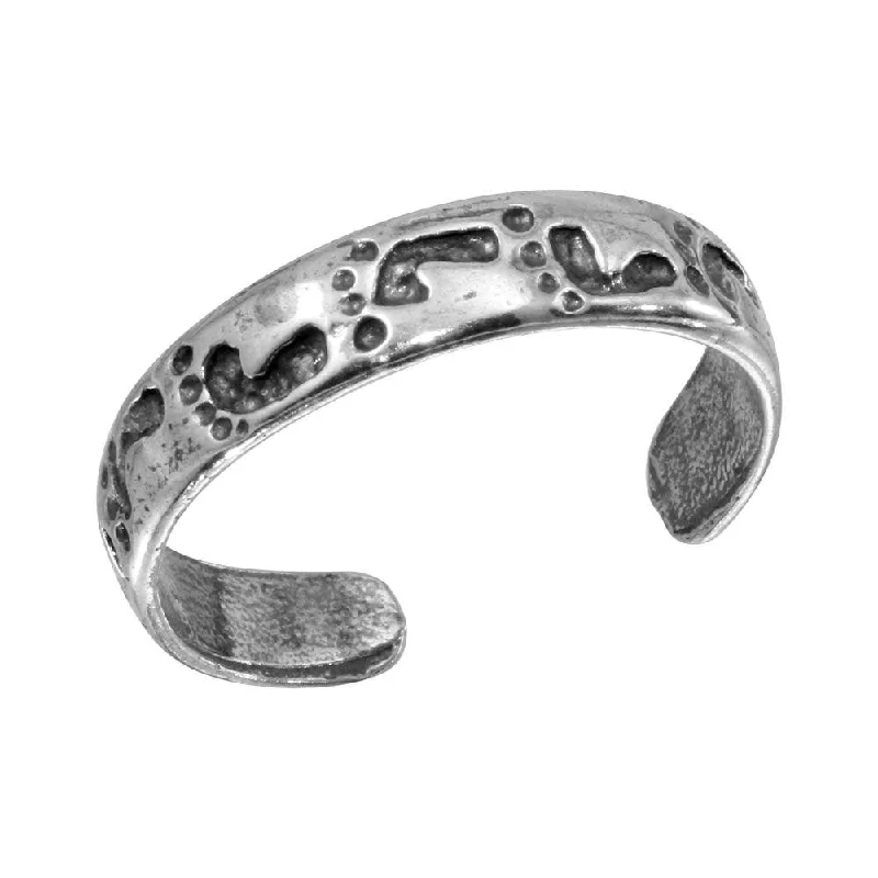 Silver 925 Footprint Adjustable Toe Ring - TR120-A